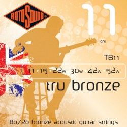 Encordado Para Guitarra Acustica Rotosound TB11 - Tru Bronze 11 - 52