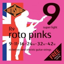 Encordado para Guitarra Electrica Rotosoun R9 - Roto Pinks  09-42 1º Extra