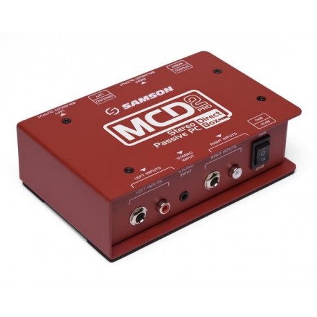 Caja Directa Stereo Pasiva Samson , Entradas Jack/RCA, Selector Mono/Stereo y Ground/Lift, Pad -12dB,