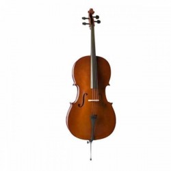 Cello de Estudio Valencia CE160F 3/4 - 3/4 Estilo Frances Cuerpo Solido Arce con Arco, Resina y Funda