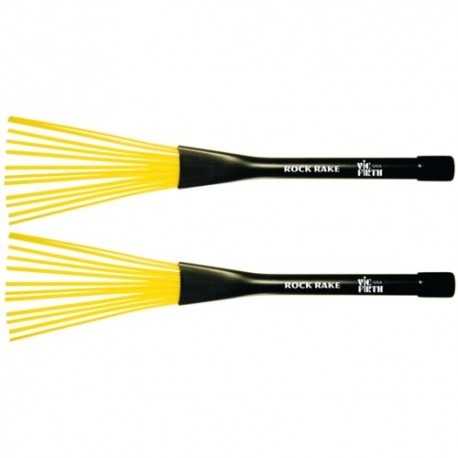 Escobillas Vic Firth Rock Rake - Cerdas Plástico Amarillo