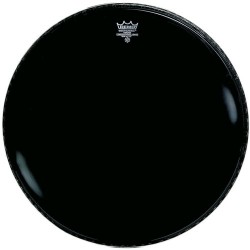 Parche de Bateria Remo - Powerstroke 3 Ebony 22"  Negro Resonador Bombo