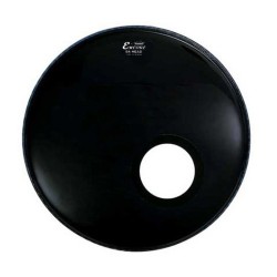 Parche de Bateria Remo Encore - Bass Head Sound-Hole - Negro c/agujero 24"