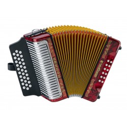 Acordeon HOHNER DIATONICO "CORONA ll" 31T(3F). 12B. G/C/F. ROJO A5623S