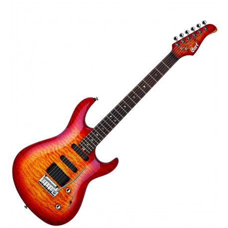 Guitarra Electrica CORT (H-S-S) EMG ACT BOLT-ON CHERRY RED SUNBURST GCUSTOM-CRS